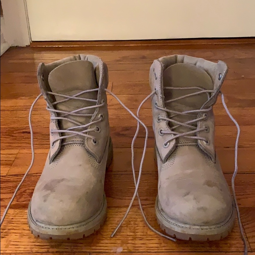 Grey timberland boots